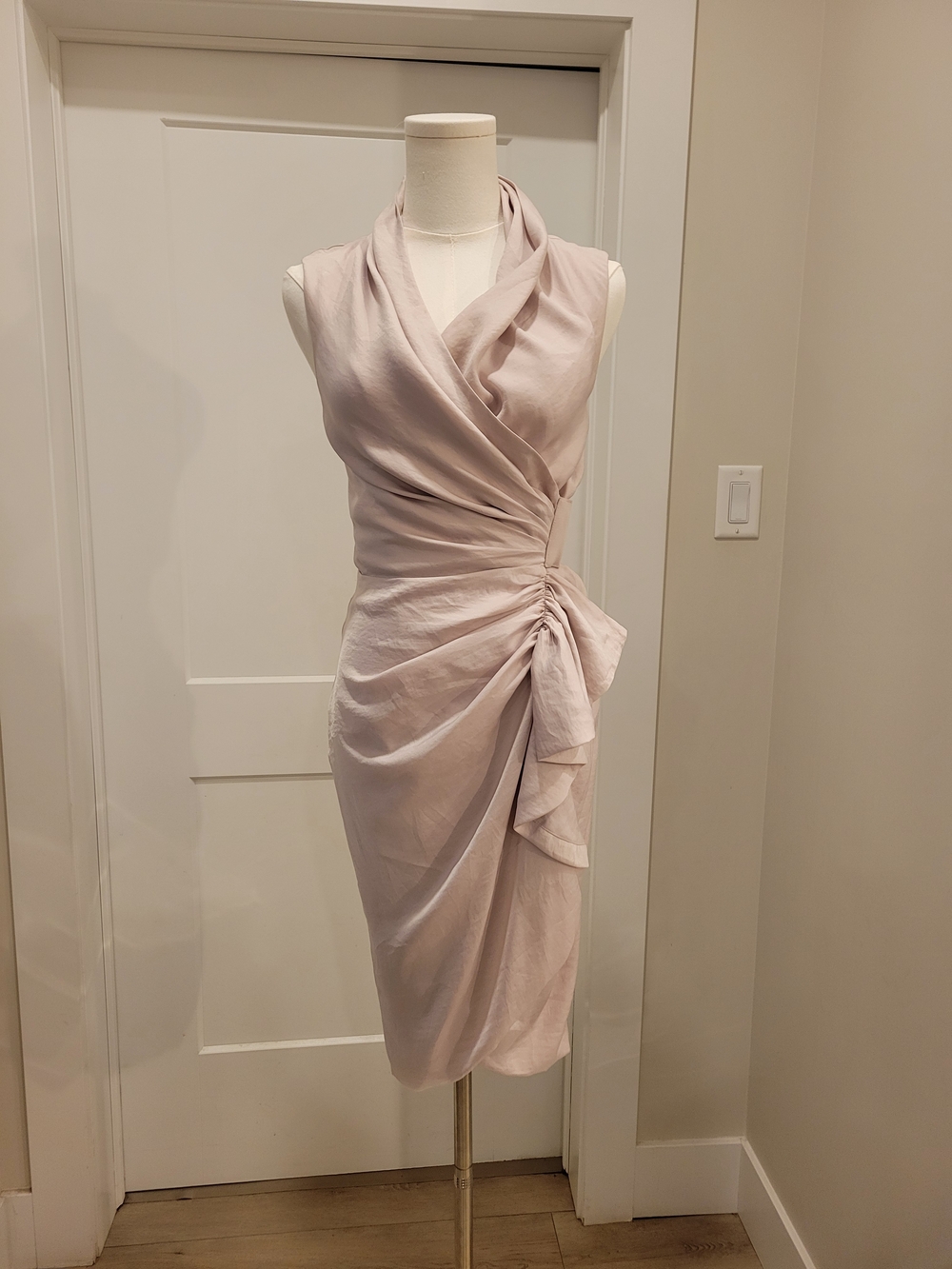 All Saints Draped Wrap Midi Dress, Size 0 (XS)